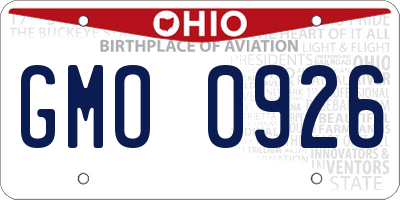 OH license plate GMO0926