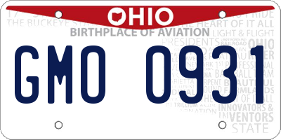 OH license plate GMO0931