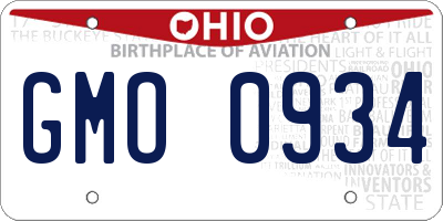 OH license plate GMO0934