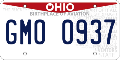 OH license plate GMO0937