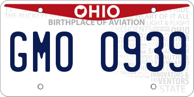 OH license plate GMO0939