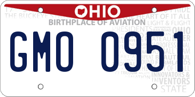 OH license plate GMO0951