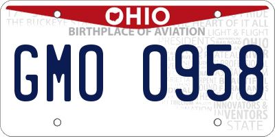 OH license plate GMO0958
