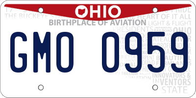 OH license plate GMO0959