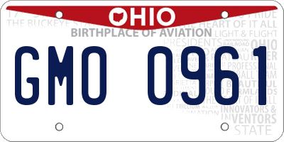 OH license plate GMO0961