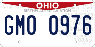 OH license plate GMO0976