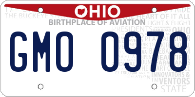 OH license plate GMO0978