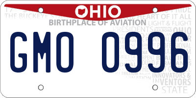 OH license plate GMO0996