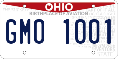 OH license plate GMO1001