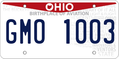 OH license plate GMO1003