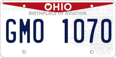 OH license plate GMO1070