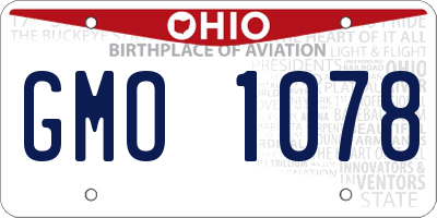 OH license plate GMO1078