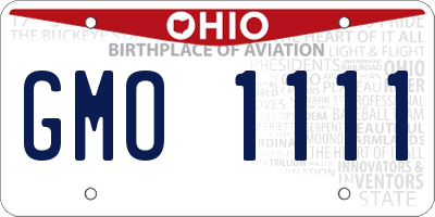 OH license plate GMO1111