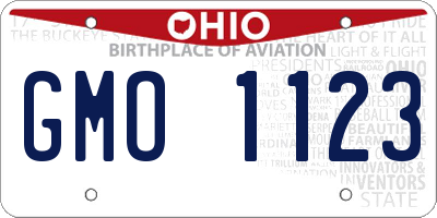 OH license plate GMO1123