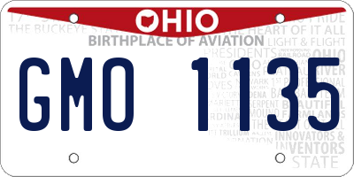 OH license plate GMO1135