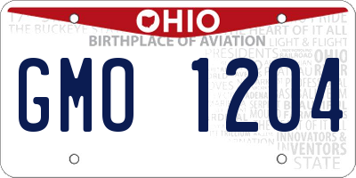 OH license plate GMO1204