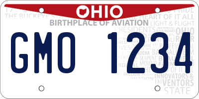 OH license plate GMO1234