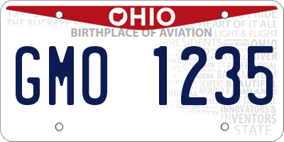 OH license plate GMO1235