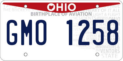 OH license plate GMO1258