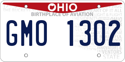 OH license plate GMO1302