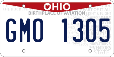 OH license plate GMO1305