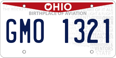 OH license plate GMO1321