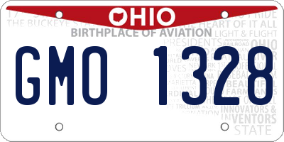 OH license plate GMO1328