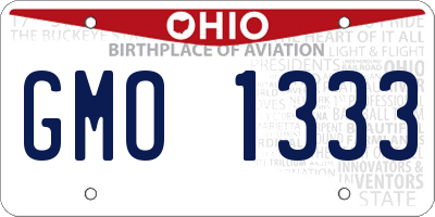 OH license plate GMO1333
