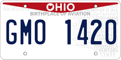 OH license plate GMO1420
