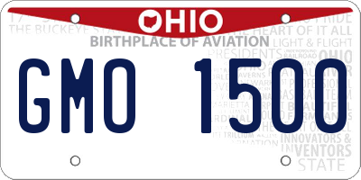 OH license plate GMO1500
