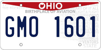 OH license plate GMO1601