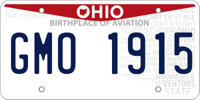 OH license plate GMO1915