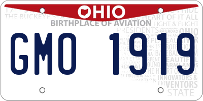 OH license plate GMO1919