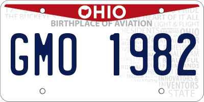 OH license plate GMO1982