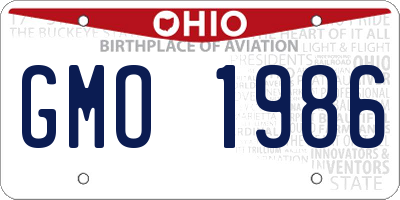 OH license plate GMO1986