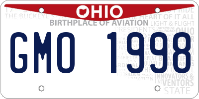 OH license plate GMO1998