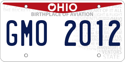 OH license plate GMO2012