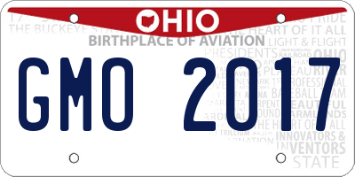 OH license plate GMO2017