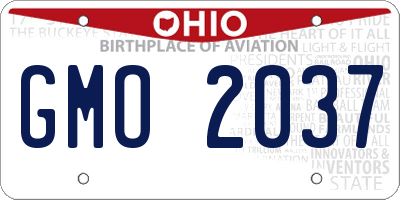 OH license plate GMO2037