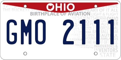 OH license plate GMO2111