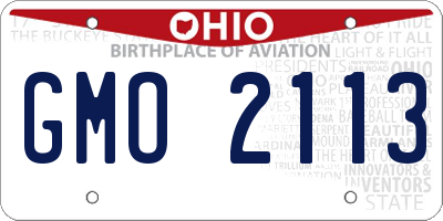 OH license plate GMO2113