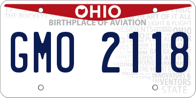 OH license plate GMO2118