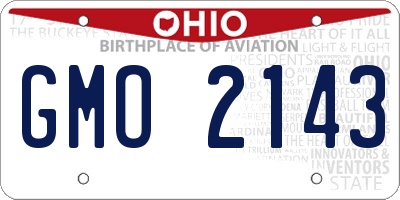 OH license plate GMO2143