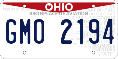 OH license plate GMO2194
