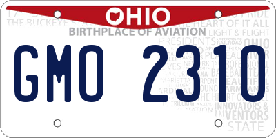 OH license plate GMO2310