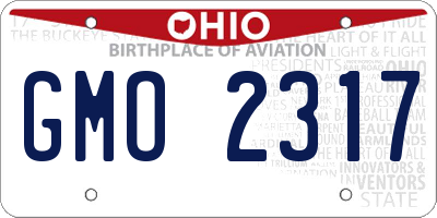 OH license plate GMO2317