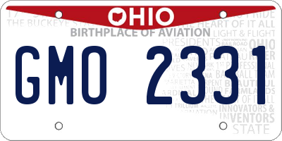 OH license plate GMO2331