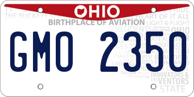 OH license plate GMO2350