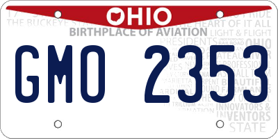 OH license plate GMO2353