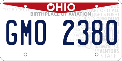 OH license plate GMO2380